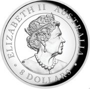 Australia 8 Dollars Kookaburra 2021 P ELIZABETH II AUSTRALIA 8 DOLLARS coin obverse