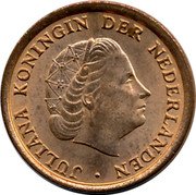 Netherlands Cent Juliana 1975 KM# 180 JULIANA KONINGIN DER NEDERLANDEN coin obverse Netherlands Cent Juliana 1975 KM# 180 JULIANA KONINGIN DER NEDERLANDEN coin obverse