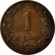 Netherlands Cent Wilhelmina I 1907 KM# 132.1 1 CENT coin reverse Netherlands Cent Wilhelmina I 1907 KM# 132.1 1 CENT coin reverse