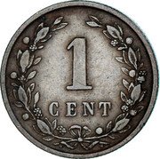 Netherlands Cent William III 1884 Broadaxe KM# 107.1 1 CENT coin reverse Netherlands Cent William III 1884 Broadaxe KM# 107.1 1 CENT coin reverse