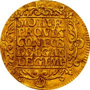 Netherlands Ducat Overijssel Province Knight 1748 KM# 82 MO AVR PROVIN CONFOE BELG AD LEG IMP coin reverse Netherlands Ducat Overijssel Province Knight 1748 KM# 82 MO AVR PROVIN CONFOE BELG AD LEG IMP coin reverse