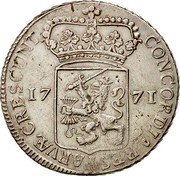 Netherlands Ducat Standing Armored Knight 1771 Herringship KM# 128.2 CONCORDIA RES PARVÆ CRESCVNT 17 71 coin reverse Netherlands Ducat Standing Armored Knight 1771 Herringship KM# 128.2 CONCORDIA RES PARVÆ CRESCVNT 17 71 coin reverse