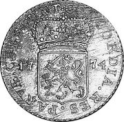 Netherlands Ducat Knight Standing 1774 Knotted tree KM# 38.2 CONCORDIA RES PARVÆ CRESCVNT 17 74 coin reverse Netherlands Ducat Knight Standing 1774 Knotted tree KM# 38.2 CONCORDIA RES PARVÆ CRESCVNT 17 74 coin reverse