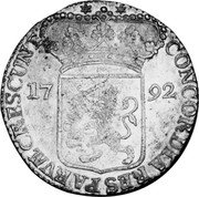 Netherlands Ducat thin planchet 1792 KM# 52.1b CONCORDIA RES PARVAE CRESCUNT 17 22 coin reverse