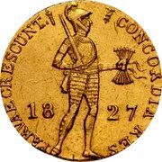 Netherlands Ducat William I 1827 KM# 50.1 CONCORDIA. RES. PARVAE. CRESCUNT. 1827 coin obverse Netherlands Ducat William I 1827 KM# 50.1 CONCORDIA. RES. PARVAE. CRESCUNT. 1827 coin obverse