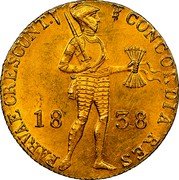 Netherlands Ducat Willem I 1838 KM# 50.2 CONCORDIA RES - PARVAE RESCUNT coin obverse Netherlands Ducat Willem I 1838 KM# 50.2 CONCORDIA RES - PARVAE RESCUNT coin obverse