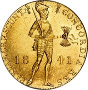 Netherlands Ducat William II 1841 Torch KM# 70.1 CONCORDIA RES PARVAE CRESCUNT 18 41 coin obverse Netherlands Ducat William II 1841 Torch KM# 70.1 CONCORDIA RES PARVAE CRESCUNT 18 41 coin obverse