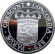 Netherlands Ducat Seven Provinces 2001 Proof KM# 242 MO NO ARG PRO CON F OE BELG TRAJ coin reverse