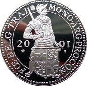 Netherlands Ducat Seven Provinces 2001 Proof KM# 242 CONCORDIA RES PARVAE CRESCVNT coin obverse