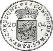 Netherlands Ducat Seven Provinces - Zeeland 2004 Proof KM# 258 CONCORDIA RES PARVAE CRESCUNT 2004 coin obverse