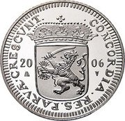 Netherlands Ducat Seven Provinces - Groningen 2006 Proof KM# 260 CONCORDIA RES PARVAE CRESCVNT 20 06 coin obverse
