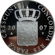 Netherlands Ducat Seven Provinces 2007 Proof KM# 275 CONCORDIA RES PARVAE CRESCUNT 20 07 coin obverse