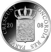 Netherlands Ducat Twelve Provinces - Northern Brabant 2008 Proof KM# 295 CRESCUNT CONCORDIA RES PARVAE 2008 coin obverse