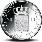 Netherlands Ducat Twelve Provinces - North Holland 2011 Proof KM# 313 CONCORDIA RES PARVAE CRESCUNT 2011 coin obverse Netherlands Ducat Twelve Provinces - North Holland 2011 Proof KM# 313 CONCORDIA RES PARVAE CRESCUNT 2011 coin obverse
