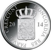 Netherlands Ducat Twelve Provinces - Drenthe 2014 Proof KM# 361 CONCORDIA RES PARVAE CRESCUNT  2014 coin obverse
