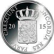 Netherlands Ducat Twelve Provinces - Noord-Brabant 2015 Proof KM# 368 CONCORDIA RES PARVAE CRESCUNT 2015 coin obverse Netherlands Ducat Twelve Provinces - Noord-Brabant 2015 Proof KM# 368 CONCORDIA RES PARVAE CRESCUNT 2015 coin obverse