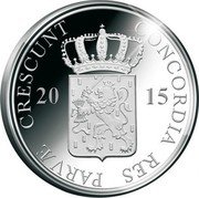 Netherlands Ducat Limburg 2015 Proof KM# 371 CONCORDIA RES PARVAE CRESCUNT 20 15 coin obverse Netherlands Ducat Limburg 2015 Proof KM# 371 CONCORDIA RES PARVAE CRESCUNT 20 15 coin obverse