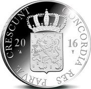 Netherlands Ducat Zuid-Holland 2016 Proof KM# 377 CONCORDIA RES PARVAE CRESCUNT 20 16 coin obverse