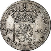 Netherlands Ducat Armored Knight 1762 KM# 52.3 CONCORDIA RES PARVÆ CRESCUNT 17 68 coin reverse Netherlands Ducat Armored Knight 1762 KM# 52.3 CONCORDIA RES PARVÆ CRESCUNT 17 68 coin reverse