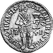 Netherlands Ducat Pattern 1741 Unique KM# Pn10 CONCORD RES PAR CRESC TRANSI 17 41 coin obverse