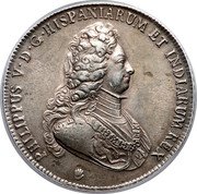 Netherlands Ducaton Philip V 1703 Hand KM# 131.1 PHILIPPUS V D G HISPANIARUM ET INDIARUM REX coin obverse Netherlands Ducaton Philip V 1703 Hand KM# 131.1 PHILIPPUS V D G HISPANIARUM ET INDIARUM REX coin obverse