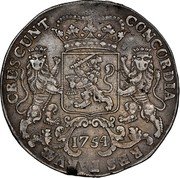 Netherlands Ducaton (1 Rider) West Friesland Province 1754 Rooster KM# 127.1 CONCORDIA RES PARVAE CRESCVNT 1760 coin reverse Netherlands Ducaton (1 Rider) West Friesland Province 1754 Rooster KM# 127.1 CONCORDIA RES PARVAE CRESCVNT 1760 coin reverse