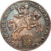 Netherlands Ducaton Armored Knight on Horse Gelderland 1767 Knotted tree KM# 95.3 MO NO ARG PRO CON FOE BELG D GEL C Z coin obverse Netherlands Ducaton Armored Knight on Horse Gelderland 1767 Knotted tree KM# 95.3 MO NO ARG PRO CON FOE BELG D GEL C Z coin obverse