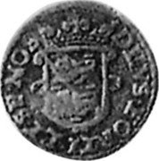 Netherlands 1/2 Duit 1663 Hoorn Mint West Friesland Province Standard Coinage DEVS FORTI ET SP NOS coin obverse Netherlands 1/2 Duit 1663 Hoorn Mint West Friesland Province Standard Coinage DEVS FORTI ET SP NOS coin obverse