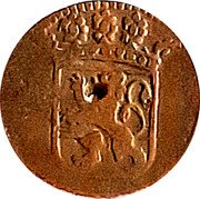 Netherlands Duit Crowned Arms of Overyssel 1703 KM# 70 coin obverse Netherlands Duit Crowned Arms of Overyssel 1703 KM# 70 coin obverse