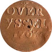 Netherlands Duit Crowned Arms of Overyssel 1703 KM# 70 OVER YSSEL 1702 coin reverse Netherlands Duit Crowned Arms of Overyssel 1703 KM# 70 OVER YSSEL 1702 coin reverse