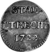 Netherlands Duit 1722 KM# 85a Utrecht Province Standard Coinage STAD UTRECHT 1722 coin reverse Netherlands Duit 1722 KM# 85a Utrecht Province Standard Coinage STAD UTRECHT 1722 coin reverse