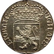 Netherlands Duit Overijssel Province 1750 KM# 90a VIGILATE ET ORATE coin obverse Netherlands Duit Overijssel Province 1750 KM# 90a VIGILATE ET ORATE coin obverse