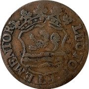Netherlands Duit Zeelandia Crowned Arms 1754 KM# 91 LUCTOR ET EMENTOR coin obverse Netherlands Duit Zeelandia Crowned Arms 1754 KM# 91 LUCTOR ET EMENTOR coin obverse