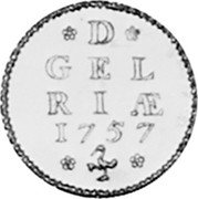 Netherlands Duit 1757 Proof KM# 91 Gelderland Province Standart Coinage D GEL RIÆ 1757 coin reverse Netherlands Duit 1757 Proof KM# 91 Gelderland Province Standart Coinage D GEL RIÆ 1757 coin reverse