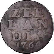 Netherlands Duit Zeelandia Crowned Arms 1764 KM# 81 ZEE LAN DIA 1754 coin reverse Netherlands Duit Zeelandia Crowned Arms 1764 KM# 81 ZEE LAN DIA 1754 coin reverse