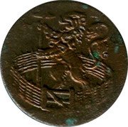Netherlands Duit Standing Lion 1766 KM# 80 coin obverse Netherlands Duit Standing Lion 1766 KM# 80 coin obverse