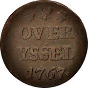 Netherlands Duit Overyssel 1767 Eagle KM# 90 OVER YSSEL 1741 coin reverse Netherlands Duit Overyssel 1767 Eagle KM# 90 OVER YSSEL 1741 coin reverse