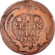 Netherlands Duit Zeeland Province Crowned Arms 1783 KM# 101.1 ZELAN DIA 1777 coin reverse Netherlands Duit Zeeland Province Crowned Arms 1783 KM# 101.1 ZELAN DIA 1777 coin reverse
