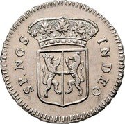 Netherlands Duit Crowned Coat of Arms of Gelderland 1756 KM# 91a IN DEO SP NOS coin obverse Netherlands Duit Crowned Coat of Arms of Gelderland 1756 KM# 91a IN DEO SP NOS coin obverse