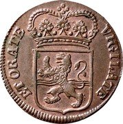 Netherlands Duit (Overijssel Province Coat of Arms) KM# 102a ET ORATE VIGILATE coin obverse Netherlands Duit (Overijssel Province Coat of Arms) KM# 102a ET ORATE VIGILATE coin obverse
