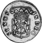 Netherlands Duit (Crowned Coat of Arms of Gelderland) KM# 88a IN DEO SF NOS coin obverse Netherlands Duit (Crowned Coat of Arms of Gelderland) KM# 88a IN DEO SF NOS coin obverse