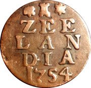 Netherlands Duit KM# 81b Zeelandia Province Standard Coinage ZEE LAN DIA 1754 coin reverse Netherlands Duit KM# 81b Zeelandia Province Standard Coinage ZEE LAN DIA 1754 coin reverse