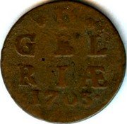 Netherlands Duit KM# 75a Gelderland Province Standart Coinage D GEL RIAE 1703 coin reverse Netherlands Duit KM# 75a Gelderland Province Standart Coinage D GEL RIAE 1703 coin reverse