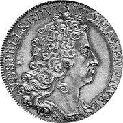 Netherlands ECU Maximilian Emmanuel Bavarian 1712 KM# 23 MAX EMANVEL V B S P B L L & G DVX 1712 coin obverse Netherlands ECU Maximilian Emmanuel Bavarian 1712 KM# 23 MAX EMANVEL V B S P B L L & G DVX 1712 coin obverse