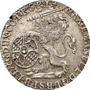 Netherlands Escalin Spanish Netherlands Lion Shield 1713 KM# 29 MAX EMANUEL D G U B S P B L L & G DUX CO P R S R I coin obverse Netherlands Escalin Spanish Netherlands Lion Shield 1713 KM# 29 MAX EMANUEL D G U B S P B L L & G DUX CO P R S R I coin obverse