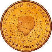 Netherlands Euro Cent Beatrix 2001 KM# 234 BEATRIX KONINGIN DER NEDERLANDEN 2011 coin obverse Netherlands Euro Cent Beatrix 2001 KM# 234 BEATRIX KONINGIN DER NEDERLANDEN 2011 coin obverse