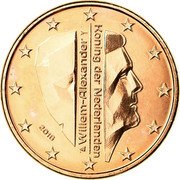 Netherlands Euro Cent Willem-Alexander 2016 Proof KM# 344 WILLEM-ALEXANDER KONING DER NEDERLANDEN 2016 coin obverse Netherlands Euro Cent Willem-Alexander 2016 Proof KM# 344 WILLEM-ALEXANDER KONING DER NEDERLANDEN 2016 coin obverse