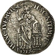 Netherlands Gulden 1712 KM# 76 Utrecht Province Standard Coinage HANC TVEMVR - HAC NITIMVR 1712 coin reverse Netherlands Gulden 1712 KM# 76 Utrecht Province Standard Coinage HANC TVEMVR - HAC NITIMVR 1712 coin reverse