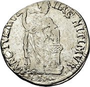 Netherlands Gulden Standing Figure West Friesland 1714 Crane KM# 97.2 HAC NITIMVR HANC TVEMVR coin reverse Netherlands Gulden Standing Figure West Friesland 1714 Crane KM# 97.2 HAC NITIMVR HANC TVEMVR coin reverse