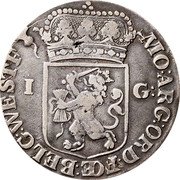 Netherlands Gulden 1735 Turnip KM# 97.3 West Friesland Province Standard Coinage MO ARG ORD FŒD BELG WESTF I G coin obverse Netherlands Gulden 1735 Turnip KM# 97.3 West Friesland Province Standard Coinage MO ARG ORD FŒD BELG WESTF I G coin obverse